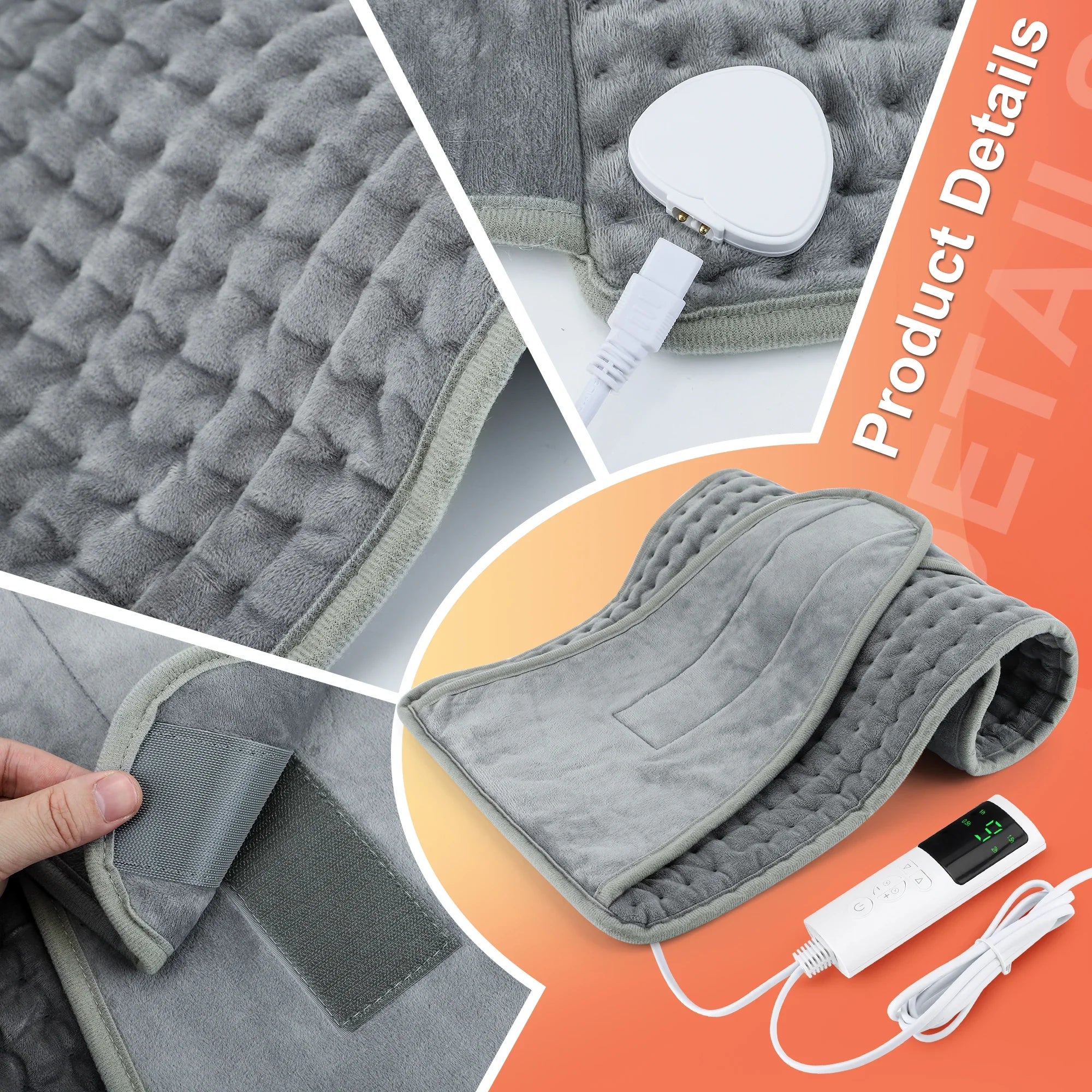 Thermopra HeatFlex™ Electric Lumbar Pad – Adjustable Heating Belt for Back, Waist & Core Relief